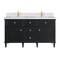 James Martin Vanities 60'' Double Vanity, Black Onyx w/ Single Hole 3 CM White Zeus Quartz Top & Backsplash 424-V60D-BKO-1WZ - alternate 1
